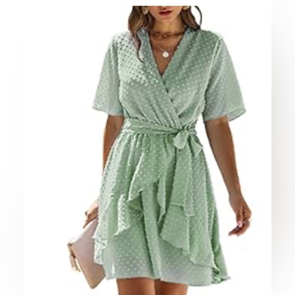 Chic Asymmetrical Mint Dress